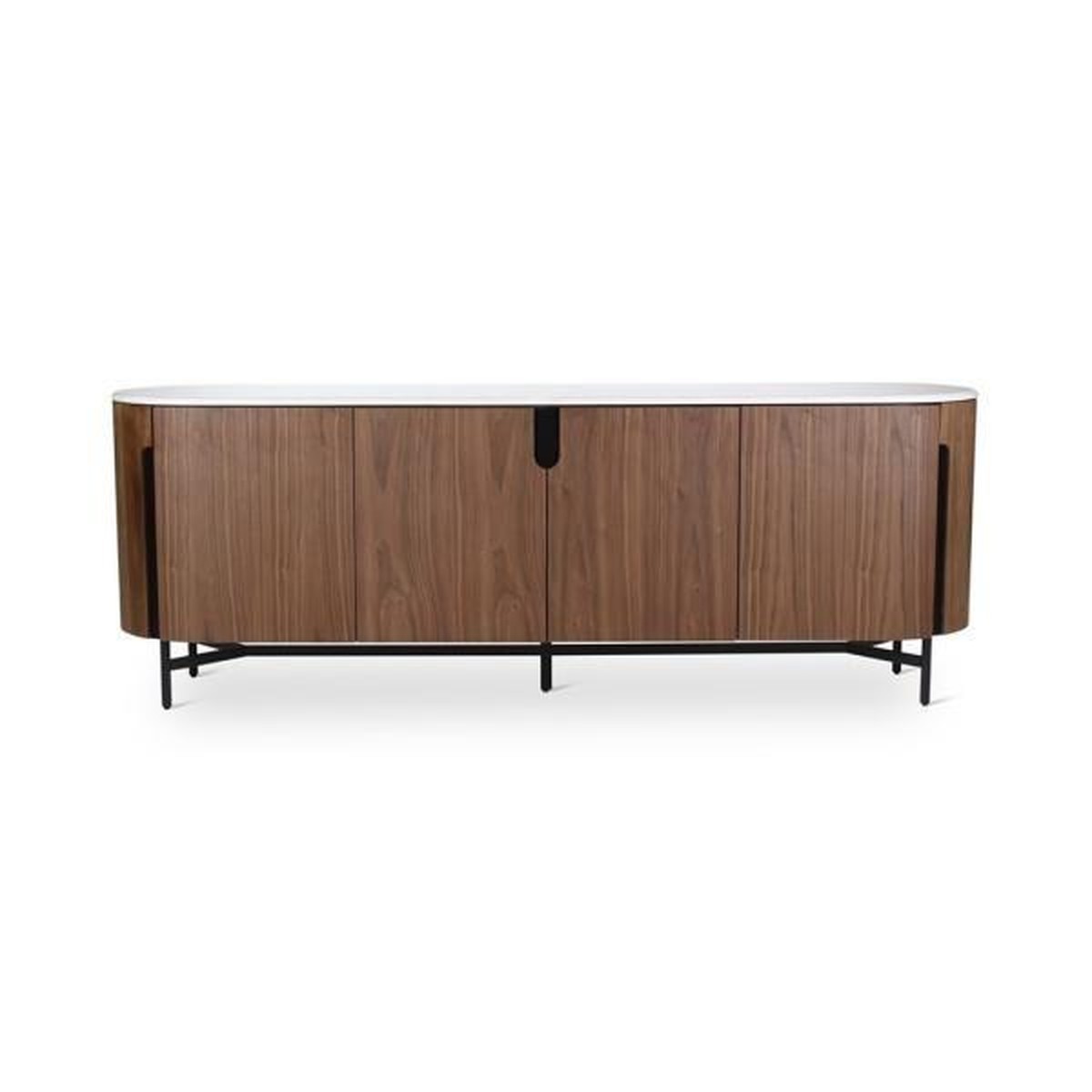 Castle Line Amandine Sideboard amandine top en marbre blanc Brun acajou 220x50xH78cm