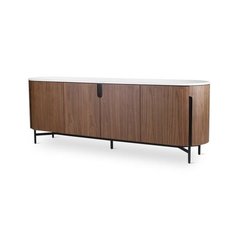 Castle Line Amandine Sideboard amandine top en marbre blanc Brun acajou 220x50xH78cm
