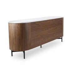 Castle Line Amandine Sideboard amandine top en marbre blanc Brun acajou 220x50xH78cm