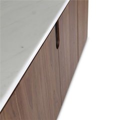 Castle Line Amandine Sideboard amandine top en marbre blanc Brun acajou 220x50xH78cm