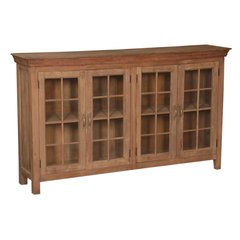 Les Restaurés, by Schilliger  Buffet 4 portes vitrées en teck ancien Sans couleur 176x42xH.115cm