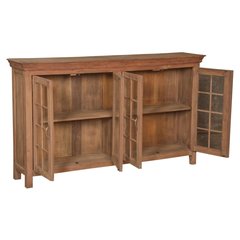 Les Restaurés, by Schilliger  Buffet 4 portes vitrées en teck ancien Sans couleur 176x42xH.115cm