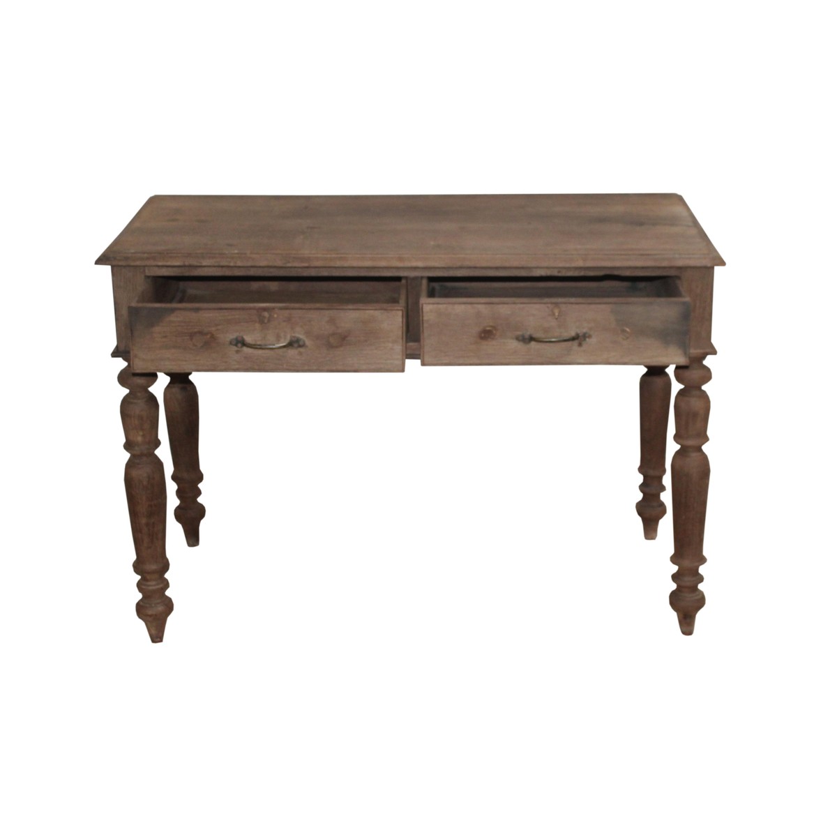 Les Restaurés, by Schilliger  Console 2 tiroirs en teck ancien Sans couleur 109x53xH.76cm