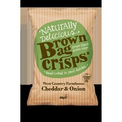  Brown bag crisps Chips au cheddar et à l'oignon  40gr