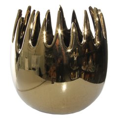   Pot en céramique pointes dorées d18,5, h19,5cm Jaune d'or d18.5,h19.5cm