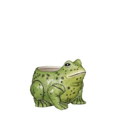   Cache-pot Grenouille Vert sapin 18x20x15cm