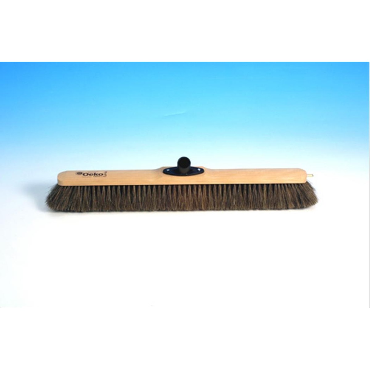   Balai avec fixe-manche robuste en plastique. 60 cm bois de hêtre suisse brut. pur crin  60cm