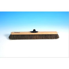   Balai avec fixe-manche robuste en plastique. 60 cm bois de hêtre suisse brut. pur crin  60cm