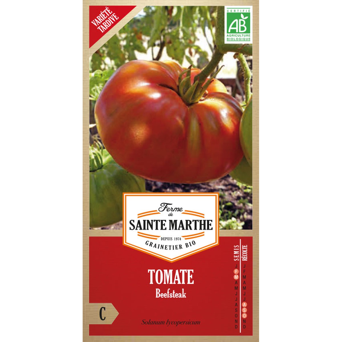 Ferme de Sainte Marthe  Tomate Beefsteak  Environ 50 Graines