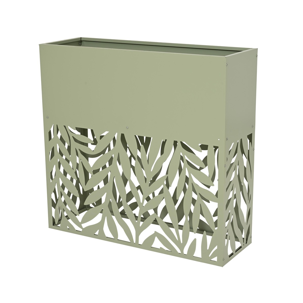   Jardinière Haute ajourée fer extérieur Feuille Sans couleur 105x35xH100cm