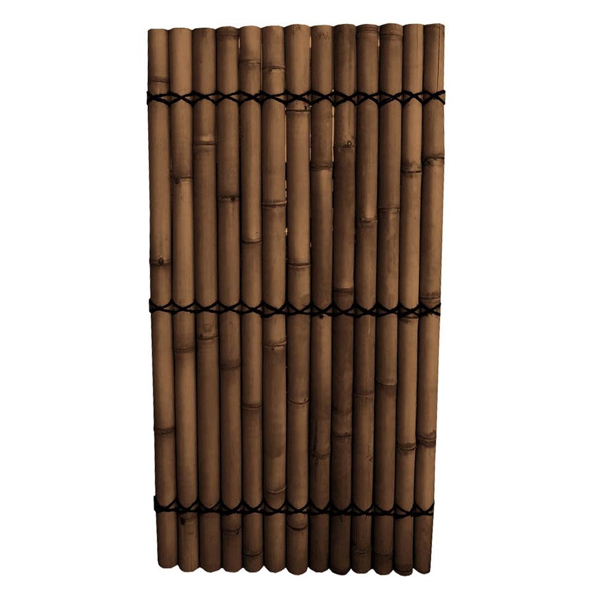   Panneau Demi Bambou Naturel Noir Vertical Noir 90x180cm
