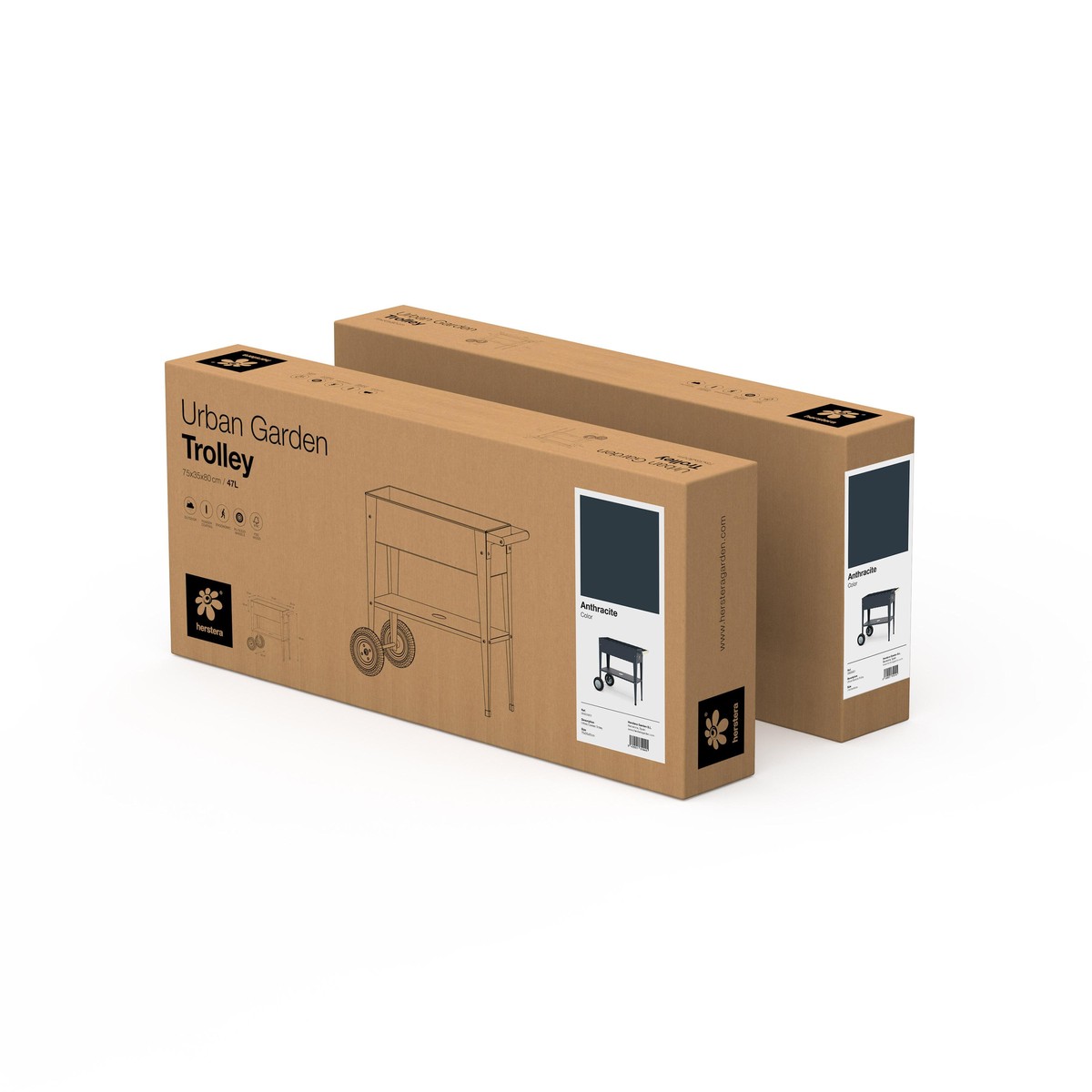 Schilliger Sélection  Carré potager surélevé sur roues Garden Trolley Anthracite Gris anthracite 70x35x80 cm