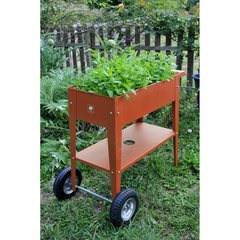 Herstera  Carré potager surélevé sur roues Garden Trolley Red Rouge sang 70x35x80 cm