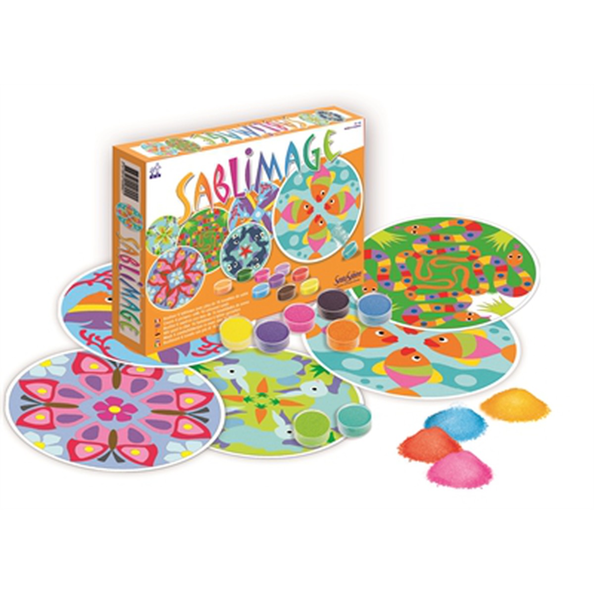 SentoSphère Sablimage – Animaux Musiciens – 4 Tableaux, 15 Tons De Sable – Kit Créatif Dès 4 Ans – Fabriqué En France