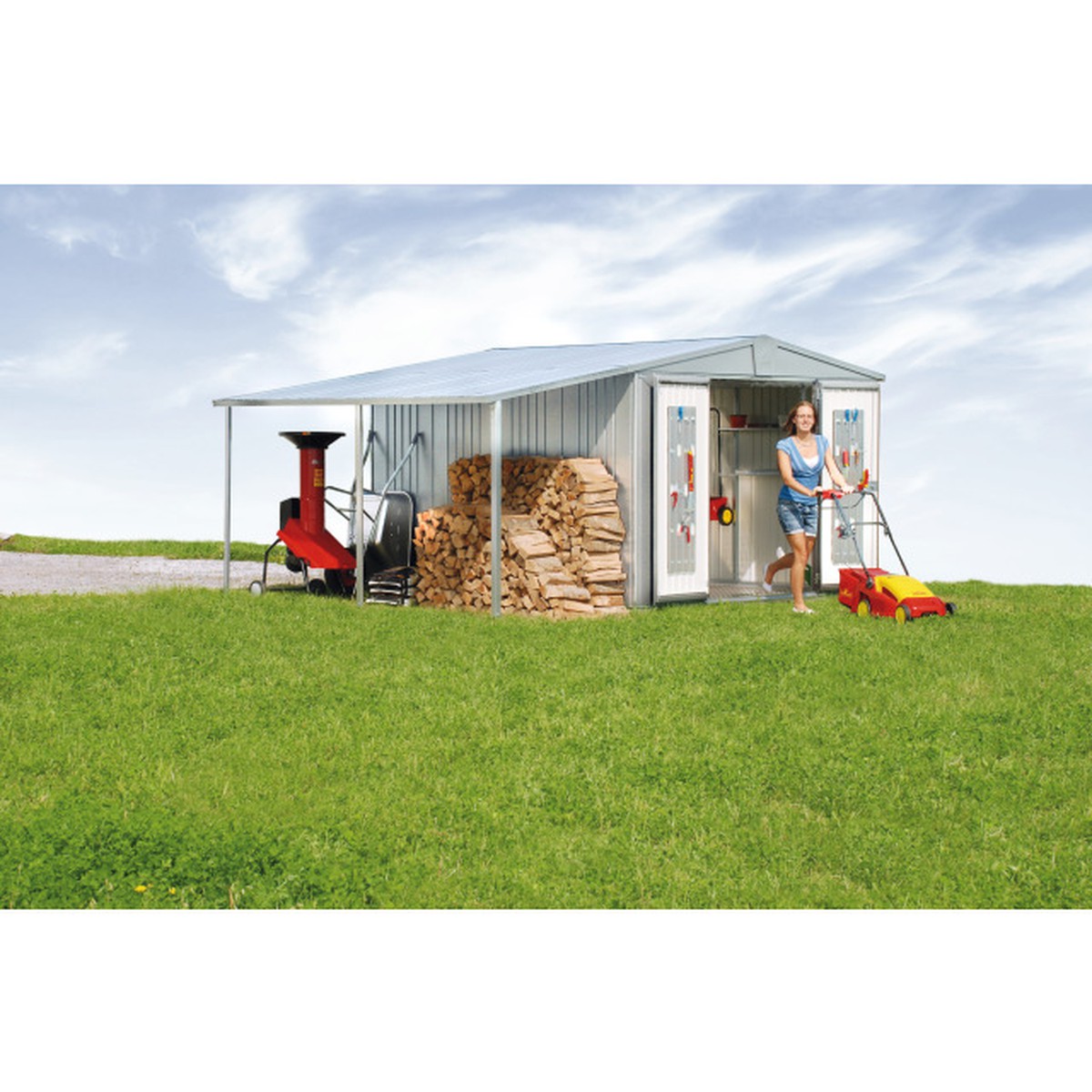 Biohort Europa Auvent pour l'abri Europa taille 4/5 argent métalliqe Gris argent 150x228 cm