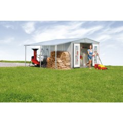 Biohort Europa Auvent pour l'abri Europa taille 4/5 argent métalliqe Gris argent 150x228 cm