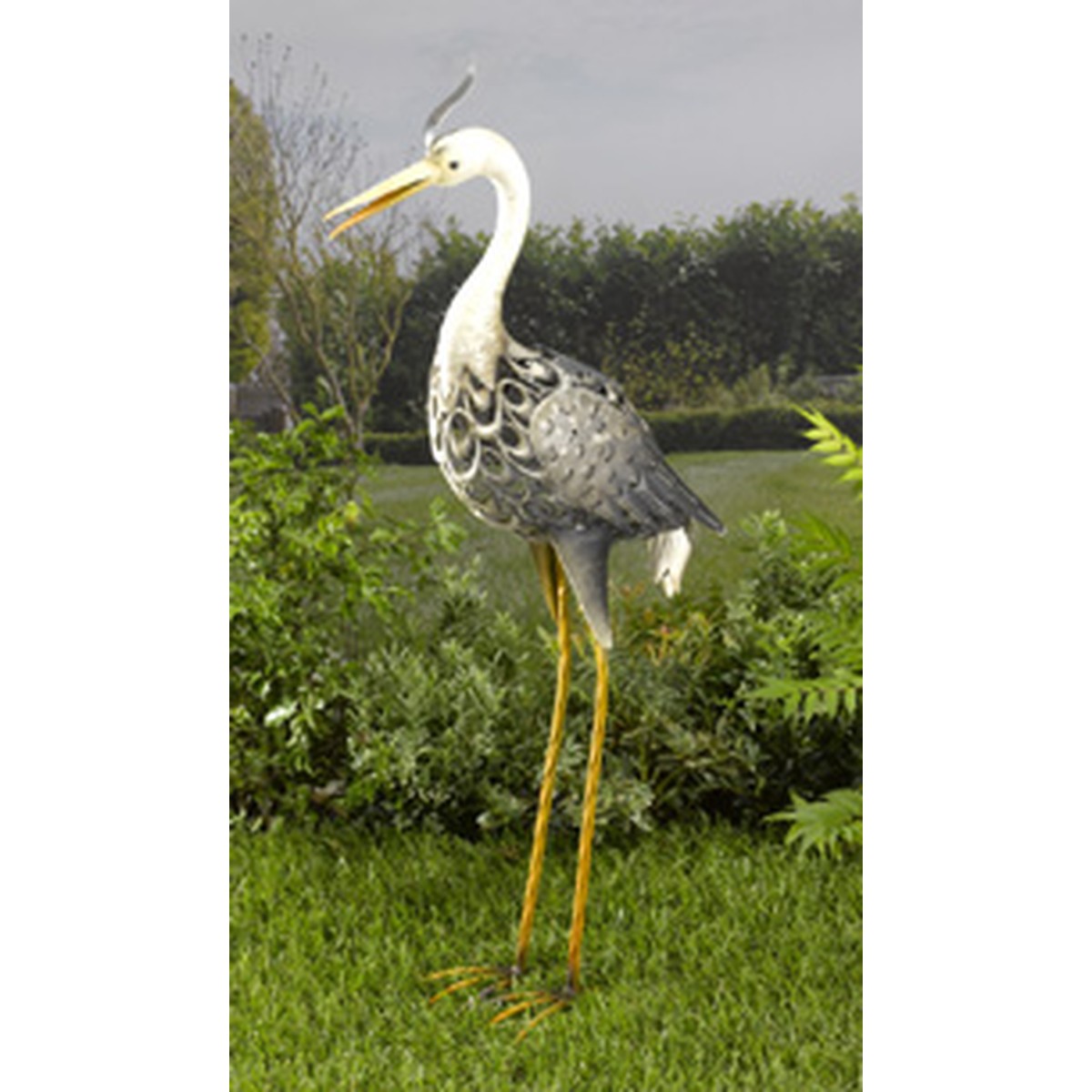 Smart Solar  Lampe solaire silhouette héron cendré Gris acier 81x 43cm