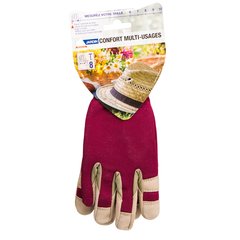   Gants  Confort Multi-usage  Taille 08 Cuir  souple synthétique. spandex. intérieur confort. manchette élastique au poignet  taille 08
