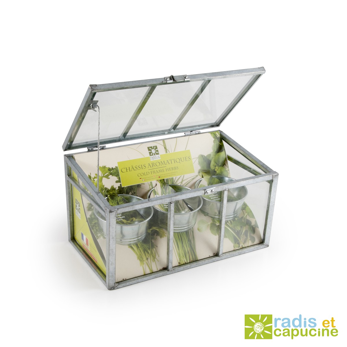   Aromatiques BIO - 3 pots en zinc  27x15.8x15.5cm