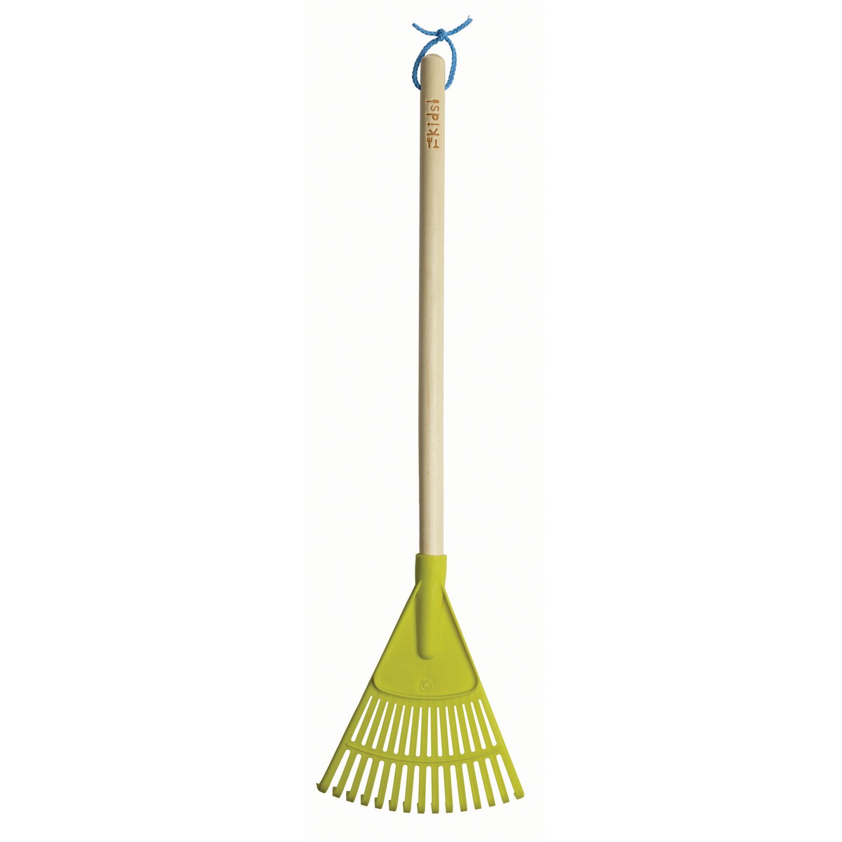 Rateau à Feuilles Enfant – Bleu – Manche Bois, Griffe Métal – Hauteur 82 Cm – Jardinage Ludique Dès 3 Ans