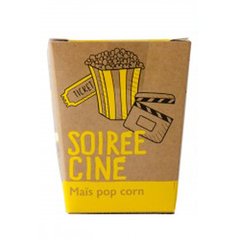   Kit message Soirée Ciné - Maïs pop corn  7x7x8.5cm