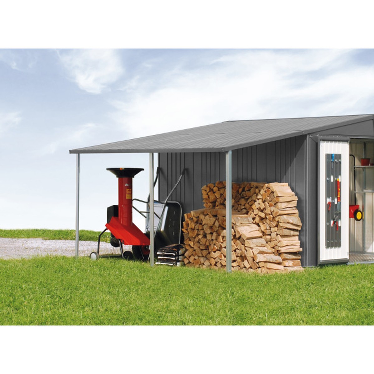 Biohort Europa Auvent pour l'abri Europa taille 6/7 gris quartz métallique Gris 150x300cm