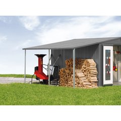 Biohort Europa Auvent pour l'abri Europa taille 6/7 gris quartz métallique Gris 150x300cm