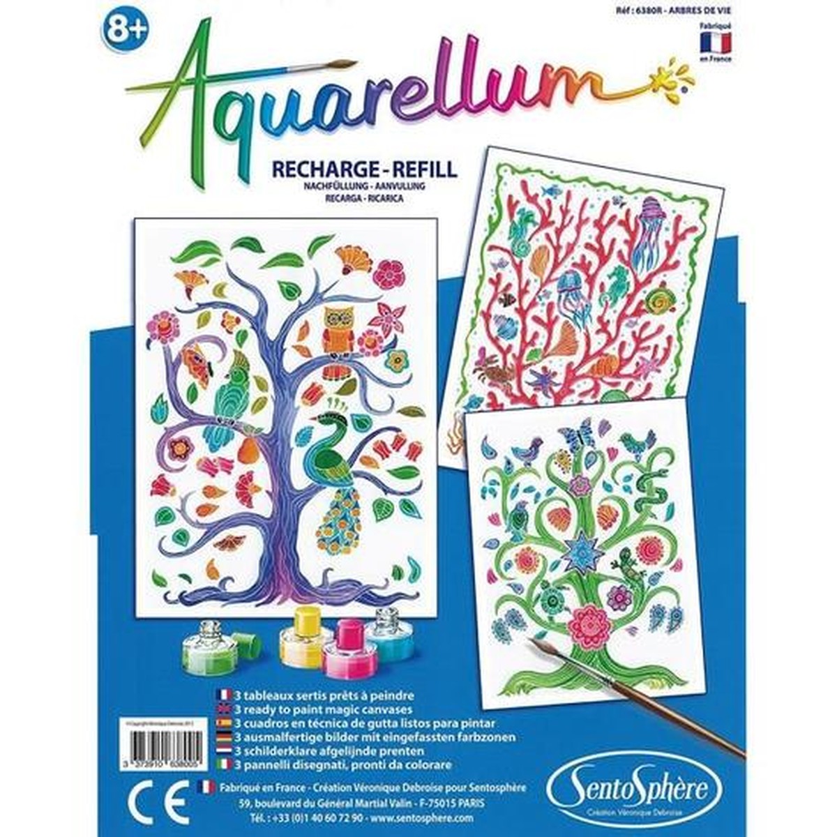 SentoSphère AQUARELLUM MINI Éléphants 4 PLANCHES Kit peinture Peintures SentoSphère AQUARELLUM MINI Éléphants 4 PLANCHES Kit peinture Peintures