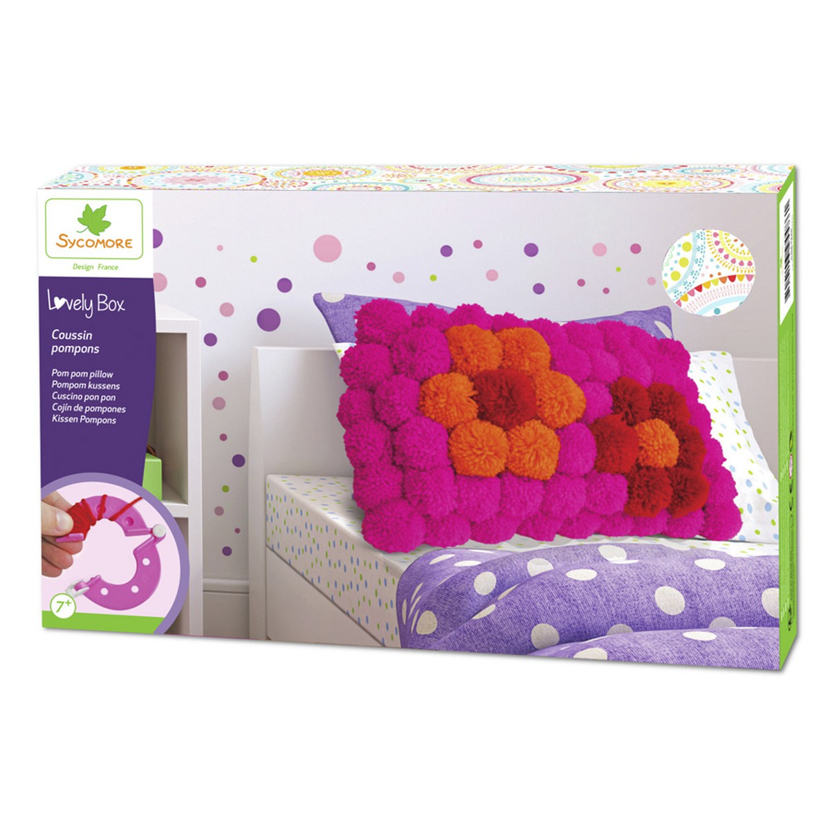 Sycomore  Lovely box XL coussin pompons  