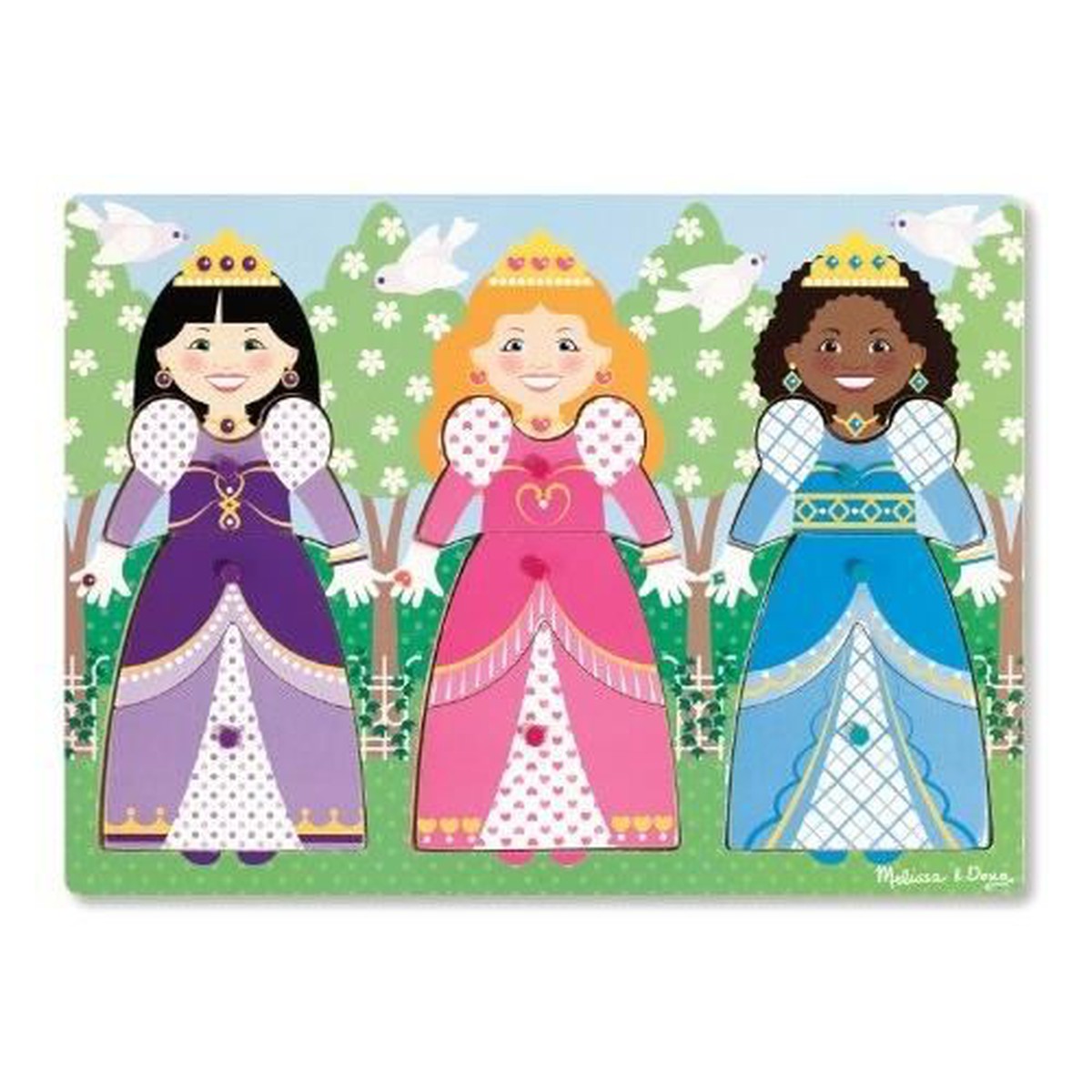Melissa & Doug  Puzzle bois bouton robes de princesses  
