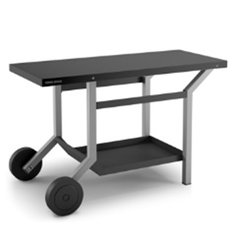 Forge Adour TABLES ROULANTES Table roulante acier noir et gris clair mat pour plancha  