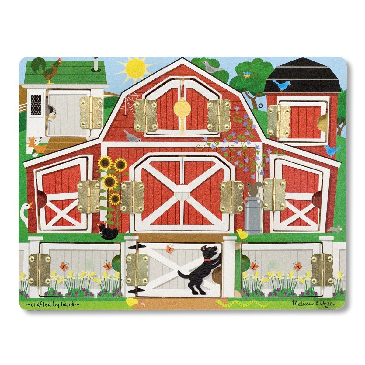 Melissa & Doug  Planche Cache Cache Ferme Bois Sans couleur 