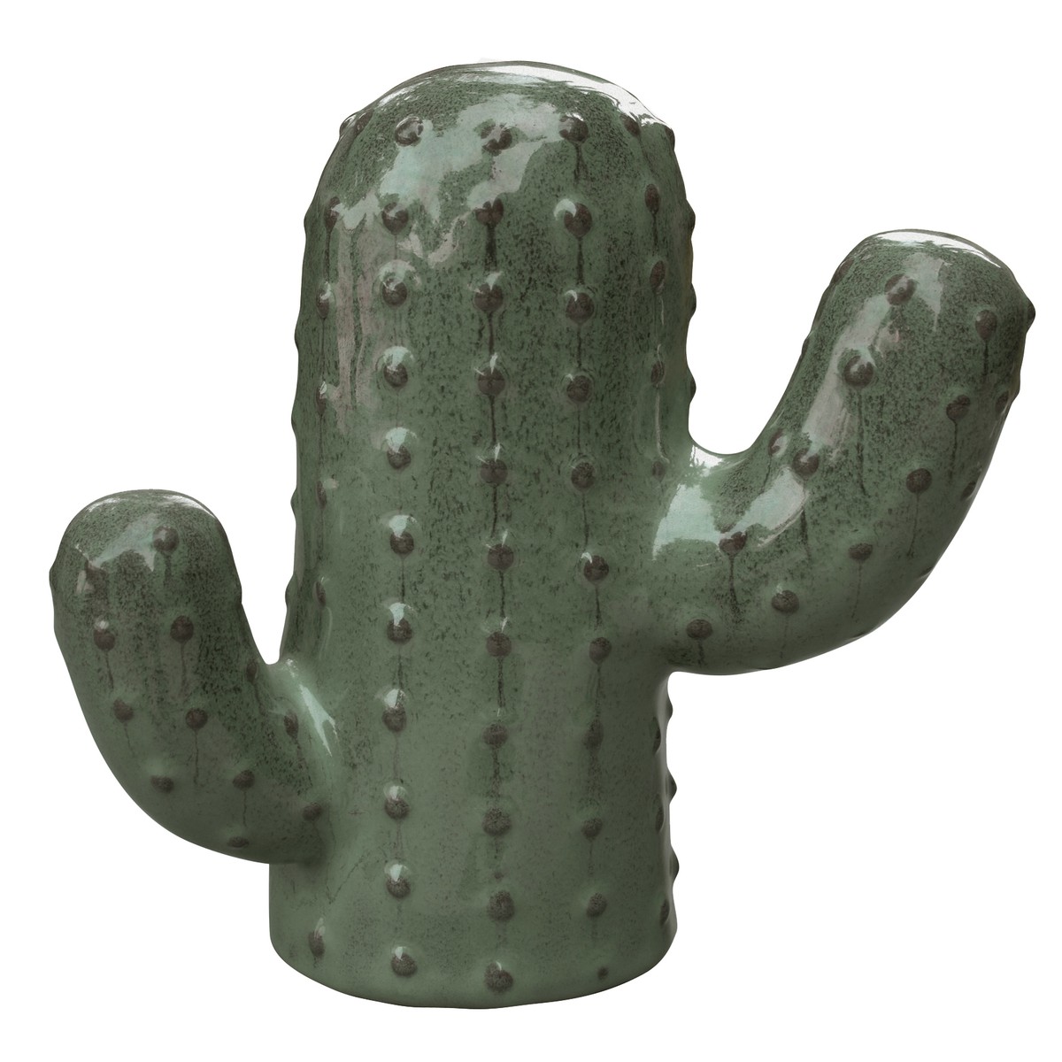   Deco cactus l25,5 vert olive Vert olive 25.5x12x24.5cm