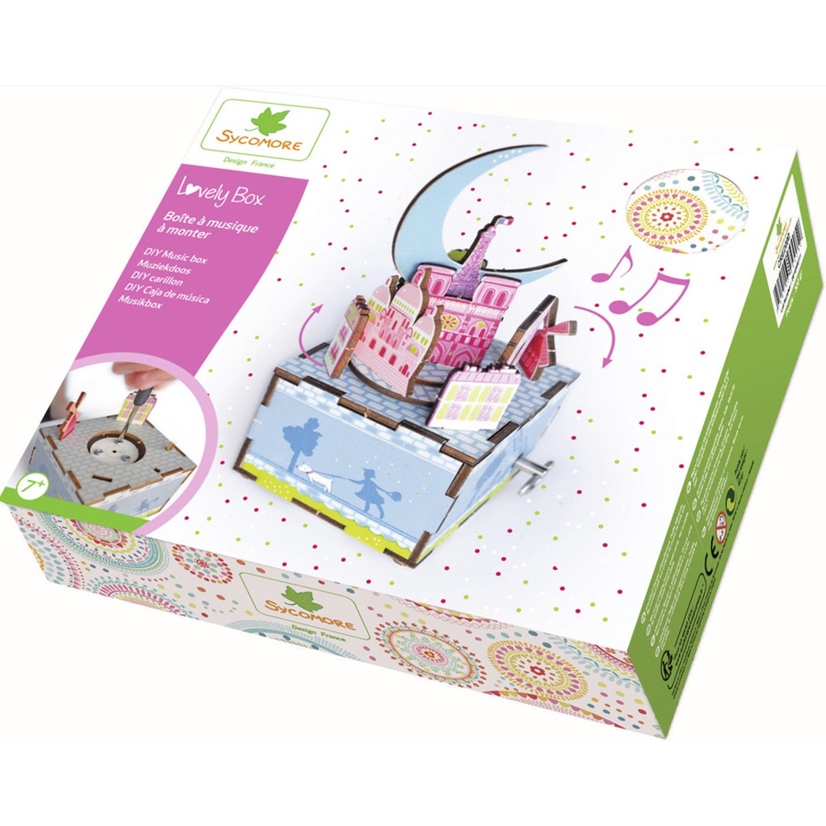 Sycomore Lovely Box – Kit Creativo Per Fare Pompon, 6 Misure Di Dischi, Lana Colorata, Accessori, Per Bambini Dai 7 Anni