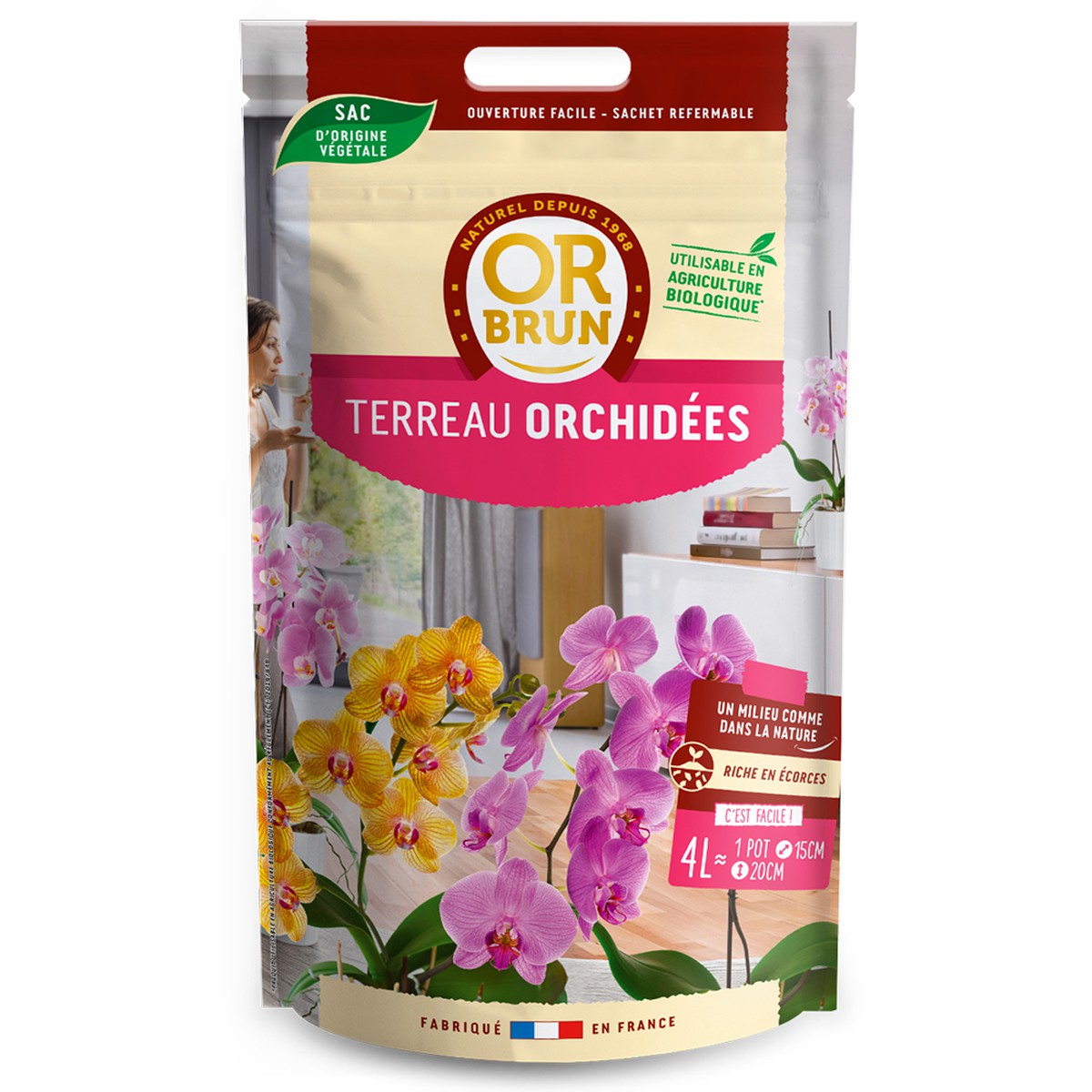 Or brun  Terreau Orchidées 4L  4L