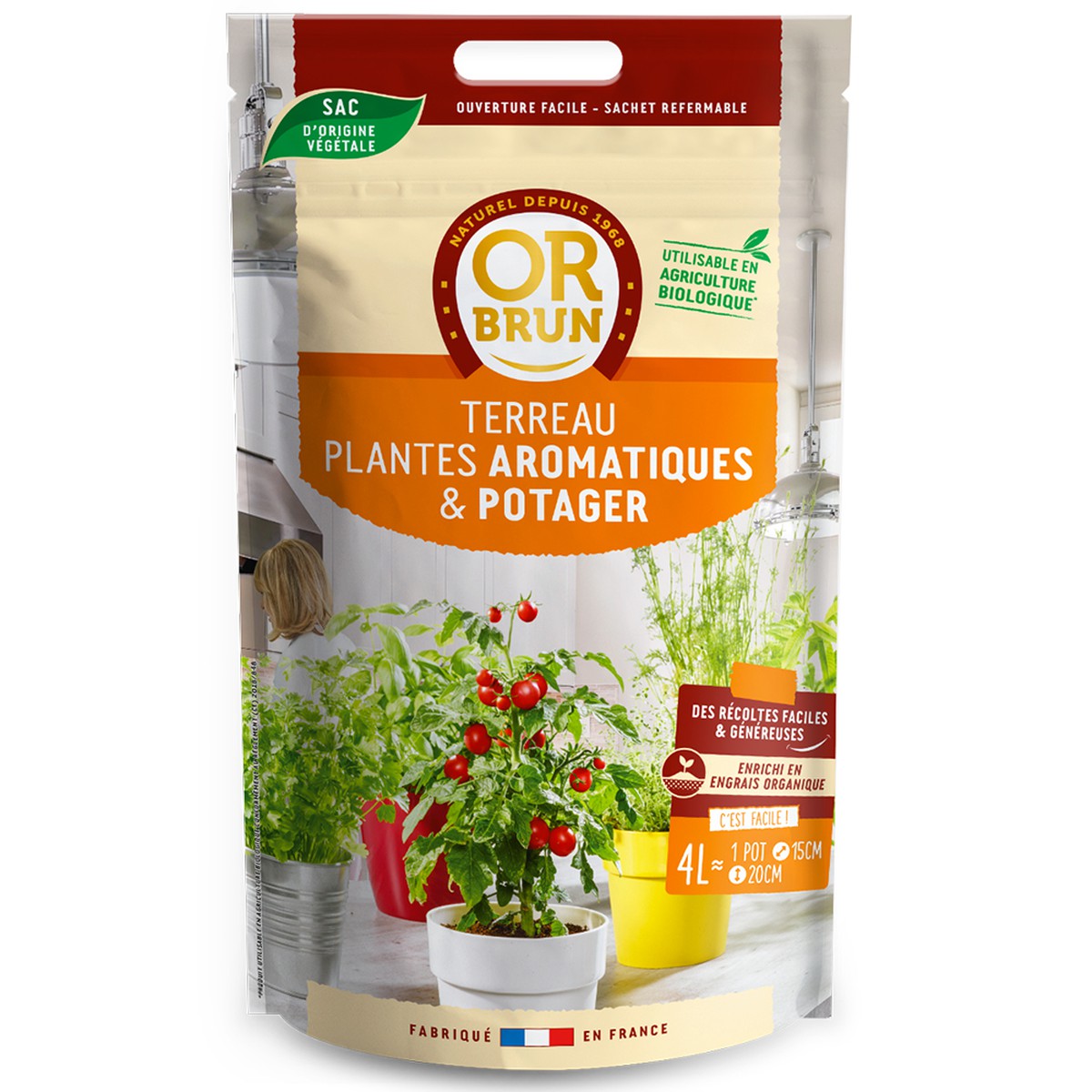 Or Brun - Pots et jardinières - 4L - Terreau