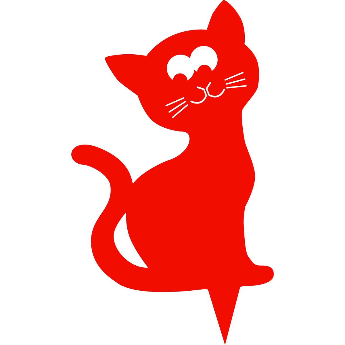 Louis Moulin  Figurine à piquer chat orange brique 24x16 cm Orange 24x16cm