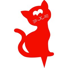 Louis Moulin  Figurine à piquer chat orange brique 24x16 cm Orange 24x16cm