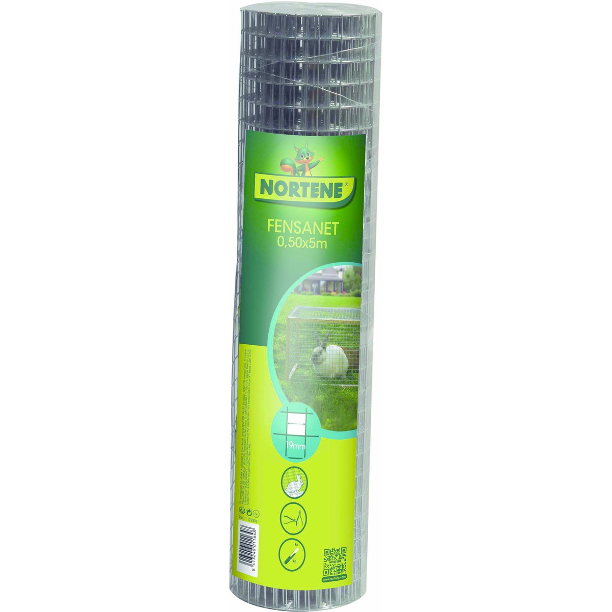 Nortene  FENSANET 19   Grillage metal galva carré 1.9cm (19 x19x1.4mm) Gris plomb 0.50x5m