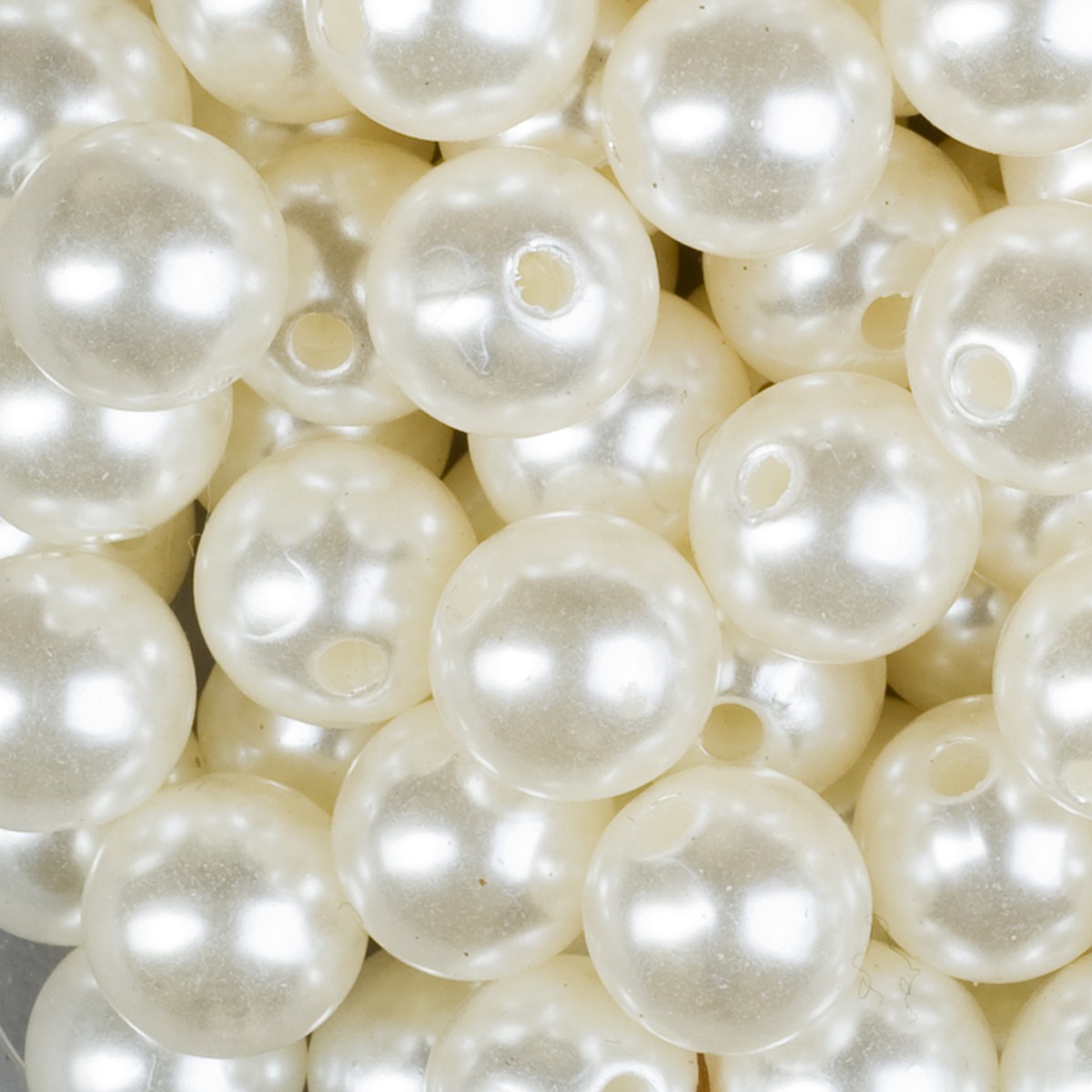   Perles Brillantes nacre Blanc ivoire 550ml 14mm