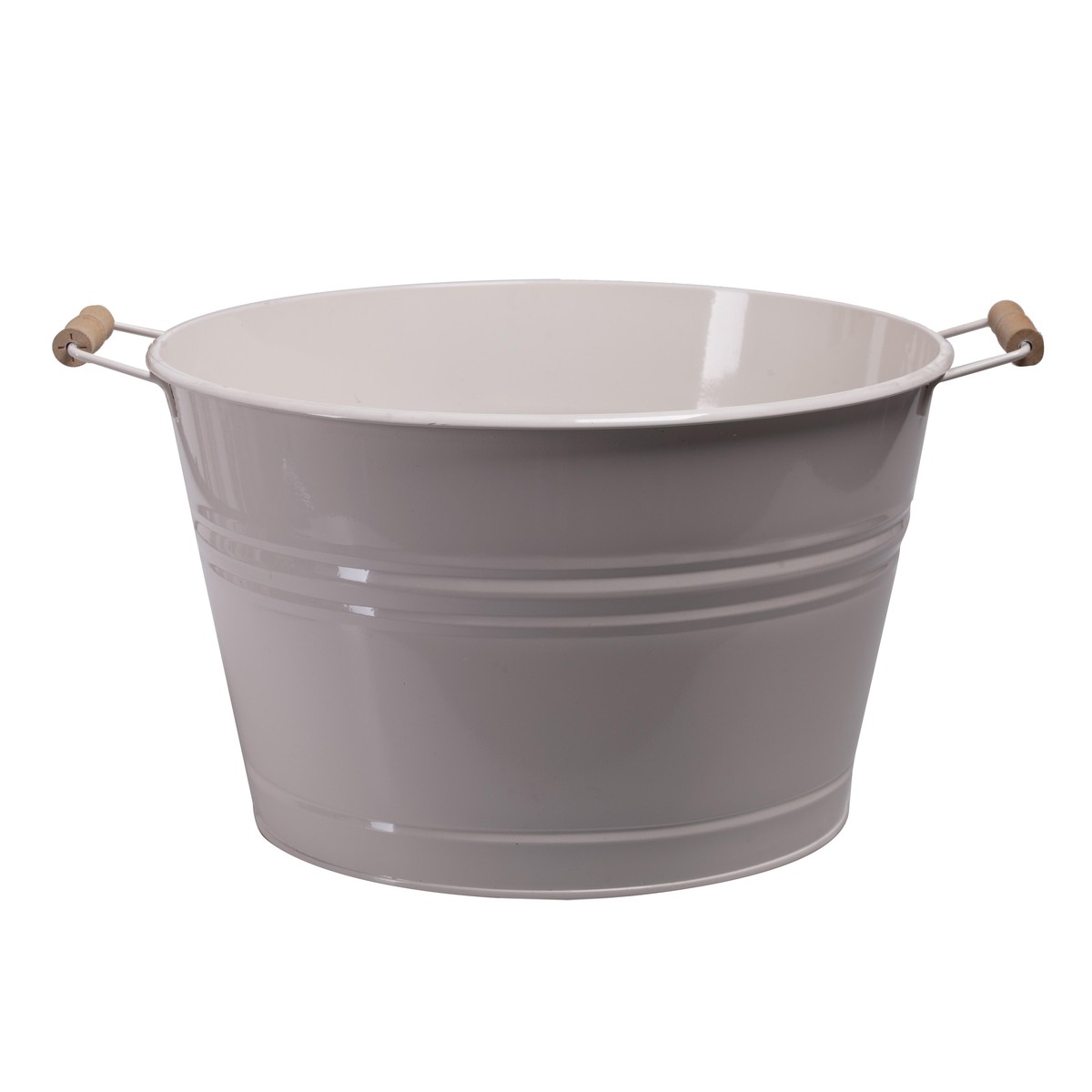 Schilliger Design  Bassine Poignée en Bois Alizé L Blanc crème 39x30x25cm