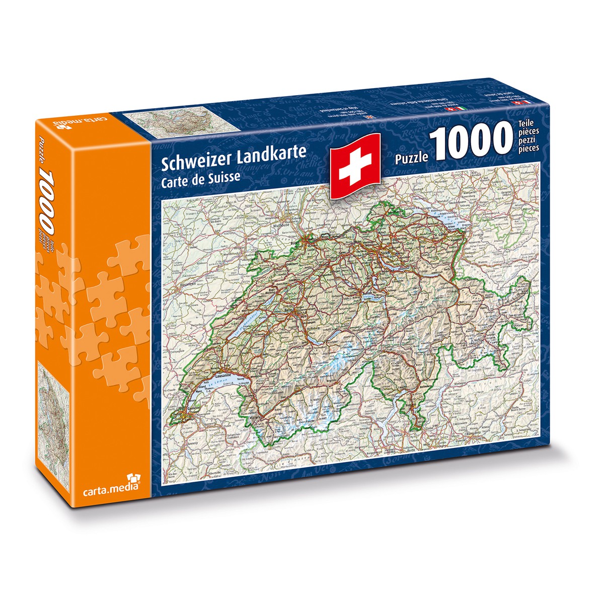   Puzzle Carte de la Suisse  55x273x373mm