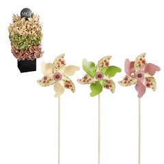   Moulin à Vent Rouge vert Jaune XL  24x11x61cm