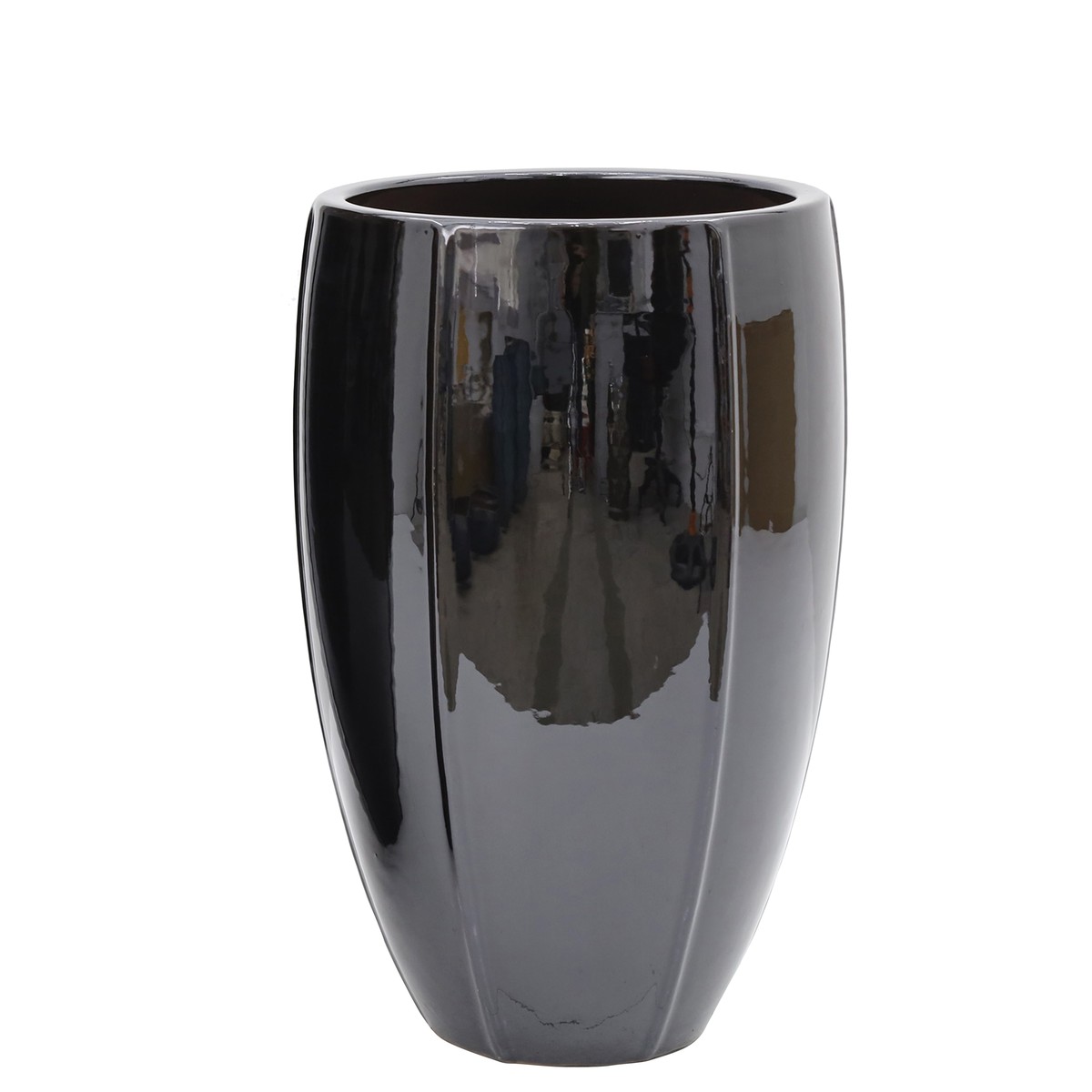 Schilliger Sélection  Pot Vase émaillé black L Noir d32cm h50cm