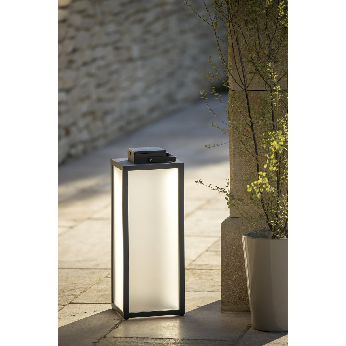 Les Jardins Tradition Lampe Solaire Tradition Anthracite  23x23x65cm