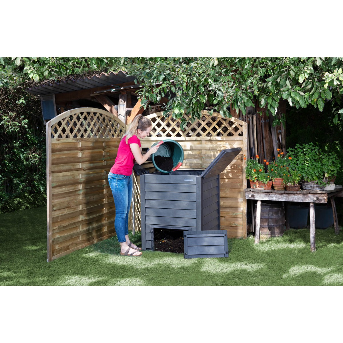 Novatool Composteur De Jardin En Métal 100 X 100 X 50 Cm