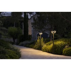 Les Jardins METRO METRO Lampadaire double solaire et recharg.usb ALU gris espace 500 Lumens  H220