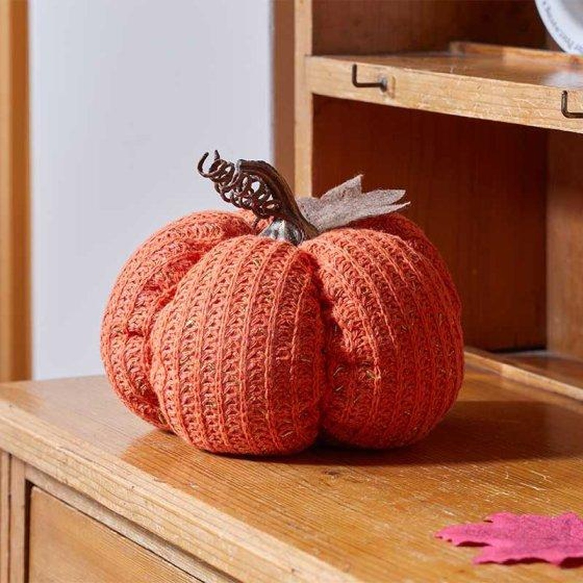   Citrouille tissu orange large  18cm