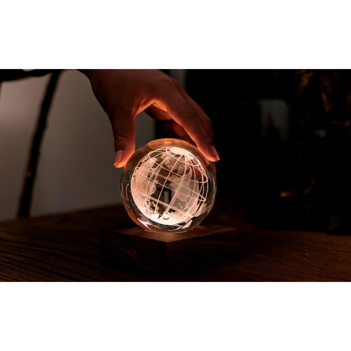   Lumière Cristal Ambre Globe Sans couleur 8x8x12cm