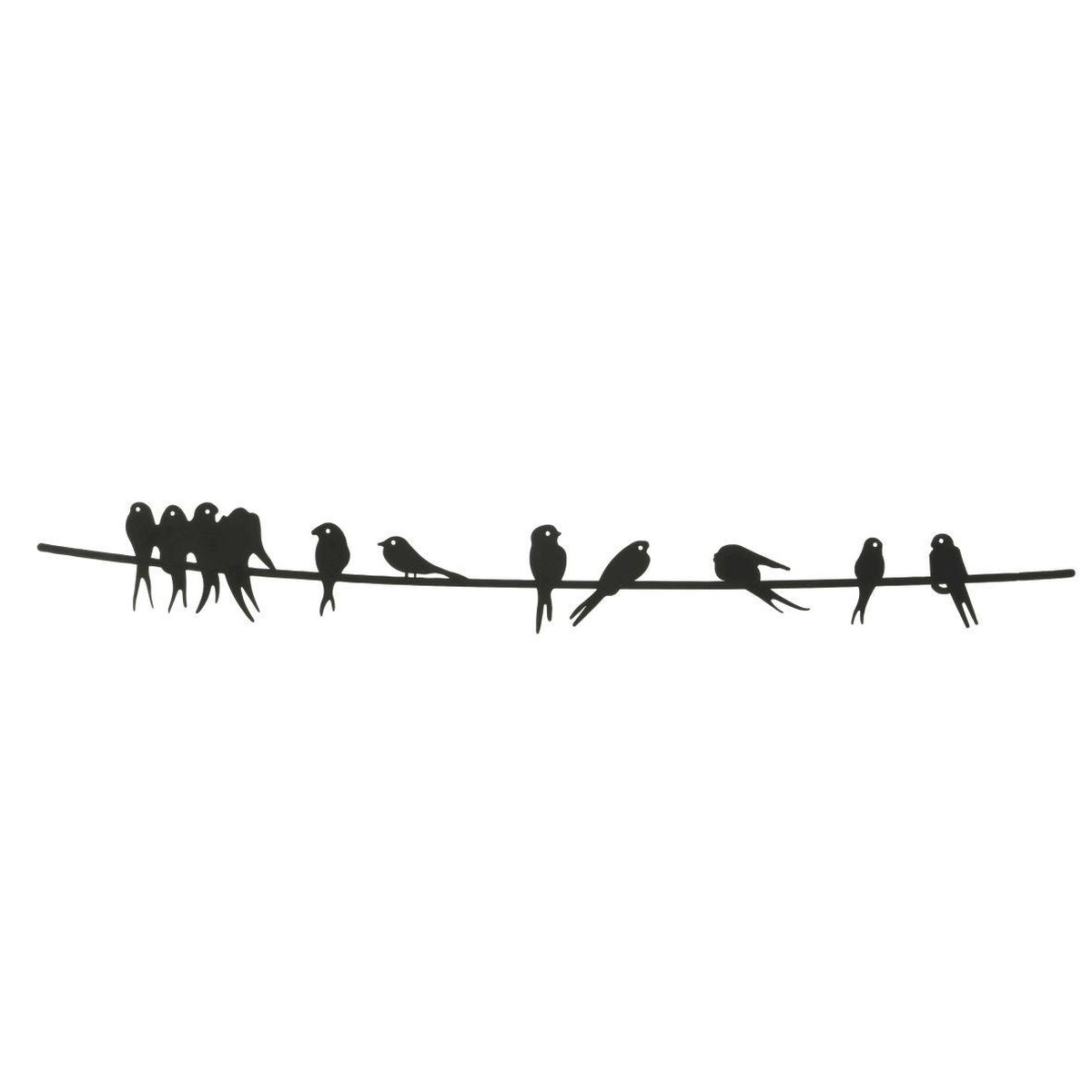   Deco murale fer oiseaux L Noir 30x60x6.6cm